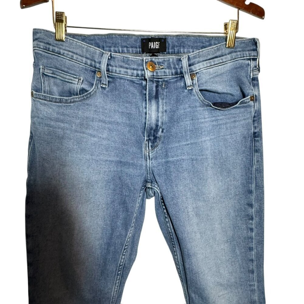 Paige Federal Slim Fit Jeans Men's 33 x 26 Stretch Closure 5 Pocket Denim - Picture 3 of 9